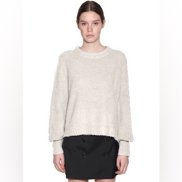 Baum und Pferdgarten Cortney Alpaca Wool Balloon Sleeve Sweater in Creme Melange